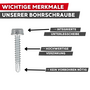 DIN 7504-K Bohrschraube verzinkt - mit Sechskant-Flanschkopf & Bohrspitze - f�r Metall & Holz