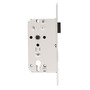 INTRA-TEC Korridor-Einsteckschloss - f�r Wohnungst�ren & Holzt�ren, Dorn 55 mm, Entfernung 72 mm, DIN Links/Rechts, wei� lackierter Stulp 20x235 mm, PZ gelocht
