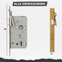 Bever Korridor-Einsteckschloss Buntbart - Stulp 24 x 235 mm - Dornma� 55 mm - Entfernung 72 mm - zweitourig - DIN links oder DIN rechts