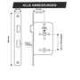 Zimmert�rschloss Buntbart 55/72/8 - DIN Links - Rundstulp 20 mm - verzinkt - Standard BB