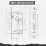 Korridort�r-Einsteckschloss PZ - DIN Rechts - Dornma� 55 mm - Entfernung 72 mm - Nuss 8 mm - Edelstahl-Stulp 18 x 235 mm rund
