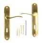 Dr�ckergarnitur Messing poliert - BB 72/8 - Langschild - Dr�cker/Dr�cker - f�r Zimmert�ren
