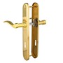 Dr�ckergarnitur Messing poliert - BB 72/8 - Langschild - Dr�cker/Dr�cker - f�r Zimmert�ren
