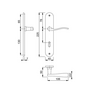 Dr�ckergarnitur Messing poliert - BB 72/8 - Langschild - Dr�cker/Dr�cker - f�r Zimmert�ren