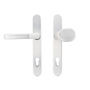 Metallt�r-Wechselgarnitur Vario Silber - 92 mm Entfernung - 8 mm Vierkant - f�r 60 mm T�rst�rke