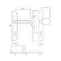 Metallt�r-Wechselgarnitur Vario Silber - 92 mm Entfernung - 8 mm Vierkant - f�r 60 mm T�rst�rke
