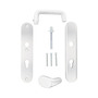 Wechsel-Sicherheitsgarnitur - oval - F1 silber eloxiert - Entfernung 72 mm - T�rst�rke bis 40 mm - Aluminium