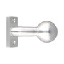 Knauf auf Rosette kantig - feststehend - DIN Links/Rechts umstellbar - 67x30x10 mm - Edelstahloptik