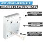 Kastenschloss BB - 2-tourig - hebende Falle - mit 2 Schl�sseln - Dornma� 60 mm - Entfernung 55 mm - Nuss 8 mm