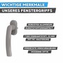 Victory Fenstergriff - Aluminium kunststoffummantelt - 7 mm Vierkant - 90- Rasterung - verschiedene Farben