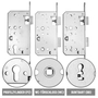 INTRA-TEC WC-T�rschloss - Dorn 55 mm, Entfernung 78 mm, Stulp 20 x 235 mm, DIN L/R, Edelstahl-Stulpe, mit Riegelverschluss