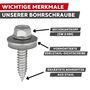 EJOT EJOFAST JF3-2 Bohrschraube 5,5 x 25 mm - Edelstahl A2 - E16 Dichtscheibe - SW8