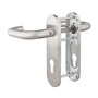 Feuerschutz-Garnitur U-Form PZ 72 mm Dr�cker/Dr�cker - Edelstahl - Schild 170x43x8 mm - T�rst�rke bis 58 mm