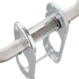 Feuerschutz-Garnitur U-Form PZ 72 mm Dr�cker/Dr�cker - Edelstahl - Schild 170x43x8 mm - T�rst�rke bis 58 mm