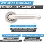 Feuerschutz Rosettengarnitur - U-Form Dr�cker/Dr�cker - Edelstahl - Profilzylinder - T�rst�rke bis 42 mm - Vierkantstift 9 mm
