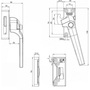 Aufschraub-Fensterverriegelung links - F1 eloxiert - mit L�ftungsstellung - abschlie�bar - Geeignet f�r Drehfenster
