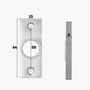 Dr�ckerrosette Alu F1 - kantig - 64 x 25 mm - St�rke 6 mm - Bohrlochabstand 50 mm