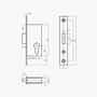 RR-Riegelschloss - Dornma� 45 mm - Stulp 24 x 150 mm verzinkt - Riegel 5 mm vorstehend - kantig