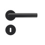 T�rdr�cker-Garnitur PIANO - T-Form - Buntbart (BB) - R�ckholfeder (RG) - Edelstahl schwarz matt - Schraubrosette  53 mm - Vierkant 8 mm - f�r T�rst�rke 40-45 mm