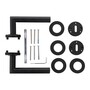 T�rdr�cker-Garnitur PIANO - T-Form - Buntbart (BB) - R�ckholfeder (RG) - Edelstahl schwarz matt - Schraubrosette  53 mm - Vierkant 8 mm - f�r T�rst�rke 40-45 mm
