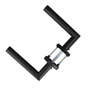 T�rdr�cker-Garnitur PIANO - T-Form - Profilzylinder (PZ) - R�ckholfeder - Edelstahl schwarz matt - Schraubrosette  53 mm - Vierkant 8 mm - f�r T�rst�rke 40-45 mm