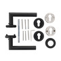 T�rdr�cker-Garnitur PIANO - T-Form - Profilzylinder (PZ) - R�ckholfeder - Edelstahl schwarz matt - Schraubrosette  53 mm - Vierkant 8 mm - f�r T�rst�rke 40-45 mm