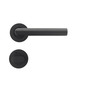 T�rdr�cker-Garnitur PIANO - T-Form - WC - R�ckholfeder - Edelstahl schwarz matt - Schraubrosette  53 mm - Vierkant 8 mm - f�r T�rst�rke 40-45 mm
