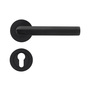 T�rdr�cker-Garnitur PIANO - T-Form - Wechselgarnitur links - Edelstahl schwarz matt - Schraubrosette  53 mm - Vierkant 8 mm - f�r T�rst�rke 40-45 mm - mit versetztem Flachknauf