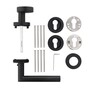 T�rdr�cker-Garnitur PIANO - T-Form - Wechselgarnitur links - Edelstahl schwarz matt - Schraubrosette  53 mm - Vierkant 8 mm - f�r T�rst�rke 40-45 mm - mit versetztem Flachknauf