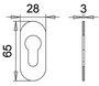 Schl�sselrosette PZ oval - Edelstahl matt - selbstklebend - 65 x 28 mm - 3 mm St�rke
