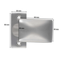 Rechteck-Knauf fest auf eckiger Rosette - Aluminium F1 - 68 x 30 x 10 mm - 50 mm Schraublochabstand