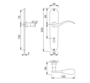Hoppe Dr�ckergarnitur Caracas - Langschild - BB 72 mm - Messing br�niert - f�r Zimmert�ren