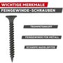 SCREW REBEL Schnellbauschrauben Feingewinde - PH2 - phosphatiert - Trompetenkopf - f�r Metallprofile