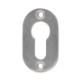 Profilzylinder-Rosette V2A Edelstahl - halbrund - 32 x 58 x 6 mm - Schraublochabstand 46 mm