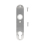 Dr�ckerschild oval lang - Edelstahl massiv - 156 x 32 x 6 mm - Schraublochabstand 67 mm