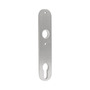 Dr�ckerschild oval lang - Edelstahl massiv - 156 x 32 x 6 mm - Schraublochabstand 67 mm