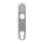 Dr�ckerschild oval lang - Edelstahl massiv - 156 x 32 x 6 mm - Schraublochabstand 67 mm