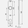 Dr�ckerschild 92 oval extralang - Edelstahl massiv - 180 x 32 x 6 mm - Schraublochabstand 105 mm