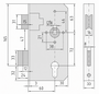 Ersatzschloss PZW 60/72/8 - Edelstahlstulpe 33 x 165 - f�r 40 mm Rohr - Bever 460PE