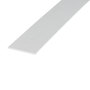 Flachleisten PVC ohne Klebestreifen wei� 2,5 mm stark Oberseite glatt Unterseite gerillt
