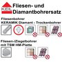 KEIL KERAMIK Diamantbohrer Fliesenbohrer Trockenbohrer Set 6-Kant, 3-teilig, 5-6-8 mm