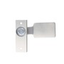 Rechteck-Knauf Alu F1 auf kantiger Rosette 10x30x86 mm, f�r Schlossk�sten mit 67 mm Befestigungsl�chern 