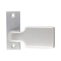 Rechteck-Knauf Alu F1 auf kantiger Rosette 10x30x86 mm, f�r Schlossk�sten mit 67 mm Befestigungsl�chern 