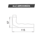 Dr�ckerpaar Aluminium F1 - 8 mm Vierkant - 62 mm Stiftl�nge - mit V2A-Madenschraube