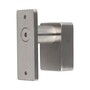 Edelstahl-Knauf fest mit Kurzschild - eckig - V2A - 32 x 85 x 6 mm - 67 mm Schraublochabstand