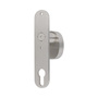 Edelstahl-Knauf oval fest mit Langschild - V2A - 72 mm Entfernung - 67 mm Schraublochabstand
