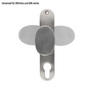 Edelstahl-Knauf oval fest mit Langschild - V2A - 72 mm Entfernung - 67 mm Schraublochabstand