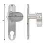 Edelstahl-Knauf oval fest mit Langschild - V2A - 72 mm Entfernung - 67 mm Schraublochabstand