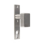Edelstahl-Knauf eckig mit Langschild PZ - 32 x 156 x 6 mm - 72 mm Entfernung - 67 mm Schraublochabstand - V2A