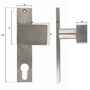 Edelstahl-Knauf eckig mit Langschild PZ - 32 x 156 x 6 mm - 72 mm Entfernung - 67 mm Schraublochabstand - V2A